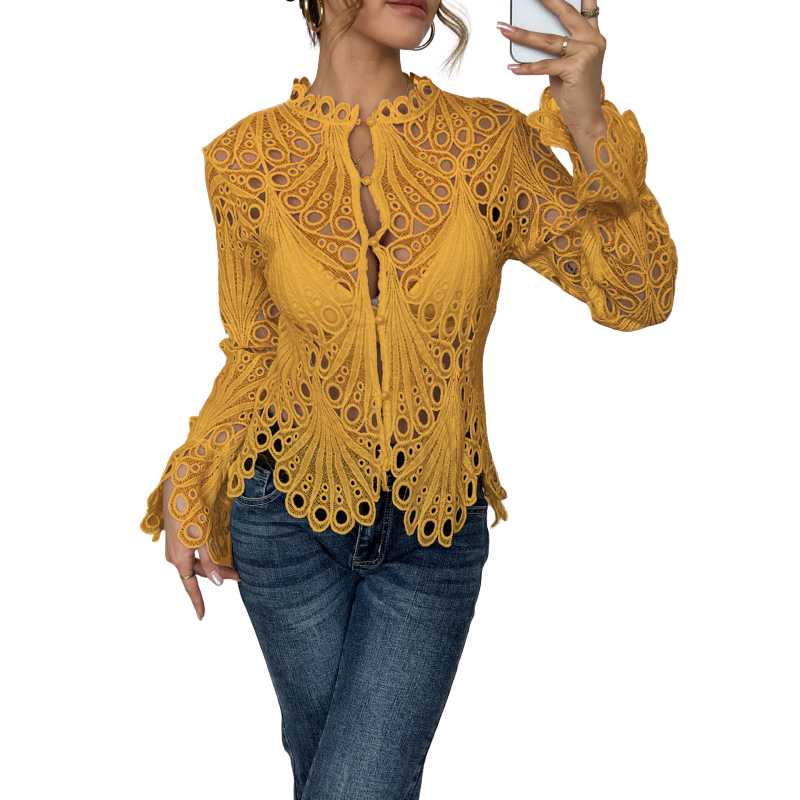 CELIA - Modern Hollow Detail Blouse