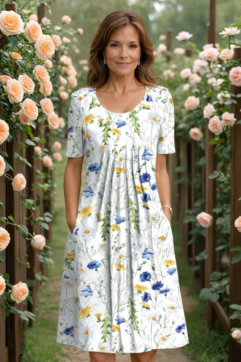 Marianne | Elegant Floral Midi Dress