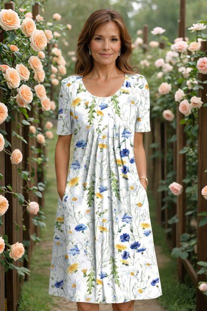 Marianne | Elegant Floral Midi Dress