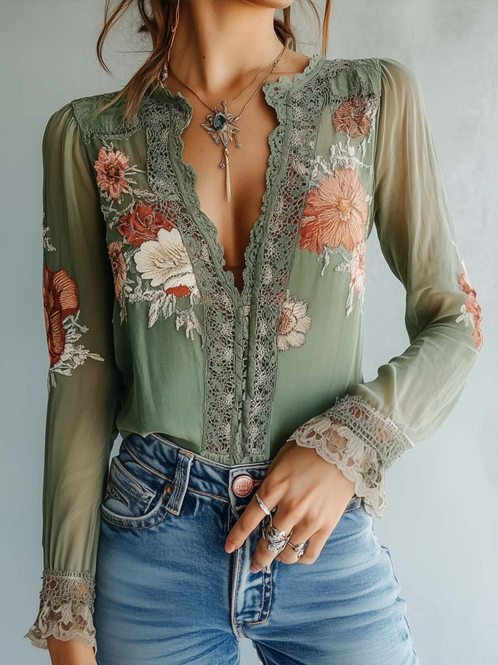LIVY - Floral Pattern Blouse