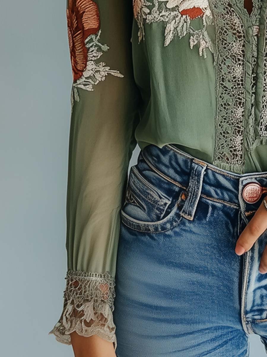 LIVY - Floral Pattern Blouse